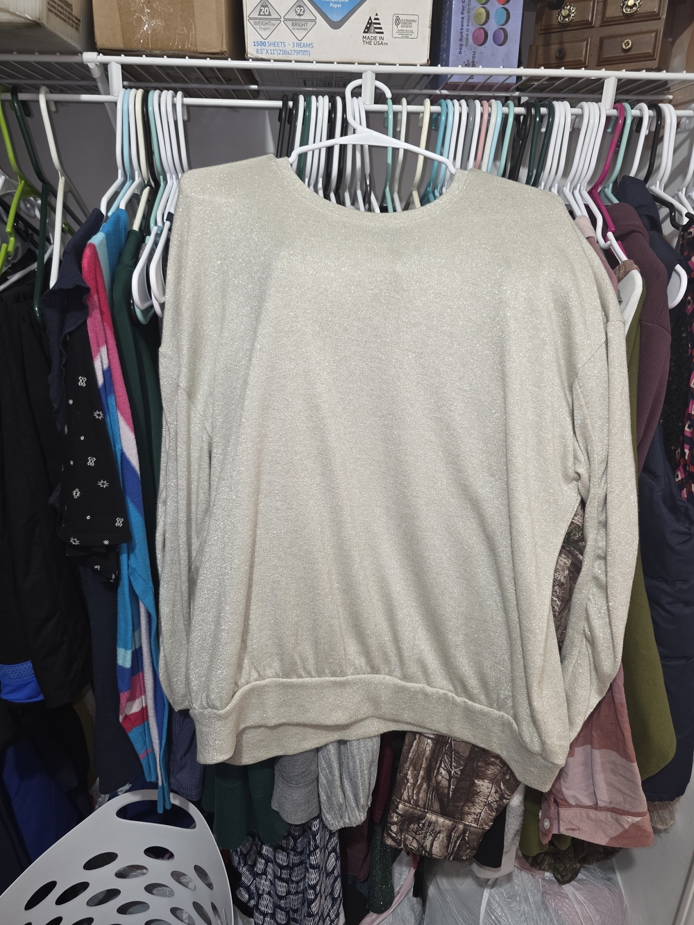 torrid Sparkle Cream Long Sleeve Sweater